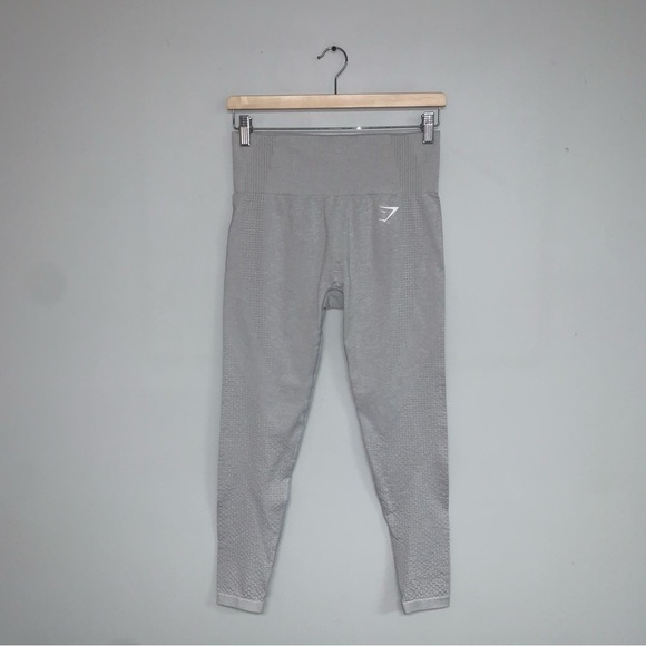 Gymshark Vital Seamless 2.0 Leggings Women Size Medium Light Grey Marl High-Rise - Picture 2 of 11